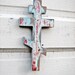Blue Byzantine Wall Cross Reclaimed Wood Russian Greek Ukranian