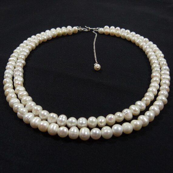 Traditional Double Strand Pearl Necklace