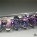 HANDMADE LAMPWORK Glass Beads SET Donna Millard sra disc beads purple teal aqua lamp work autumn fall