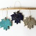 Colorful Hanging Leaves, Set of Three, Holiday Decoration Ornaments