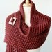 Winter Knit Scarf - Merino Wool Knit Shawl Wrap - Russet Brown - Women Fashion Accessories