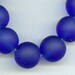 10mm Royal Blue Sea Glass Round Beads Half Strand