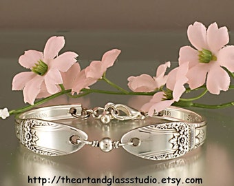 Silver Spoon Bracelet FIRST LOVE Jewelry Vintage, Silverware, Gift, Anniversary, Wedding, Birthday