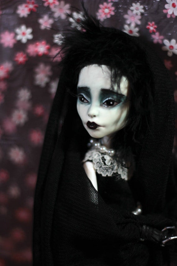 EDWINA SCISSORHANDS Monster High OOAK Repaint Emo Horror