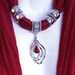 Scarves With Pendants Jewelry Scarves Colorful Scarves Deep Red Scarf M