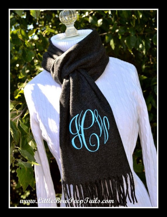 Womens Personalized Scarf Monogrammed by SomethingYouGifts