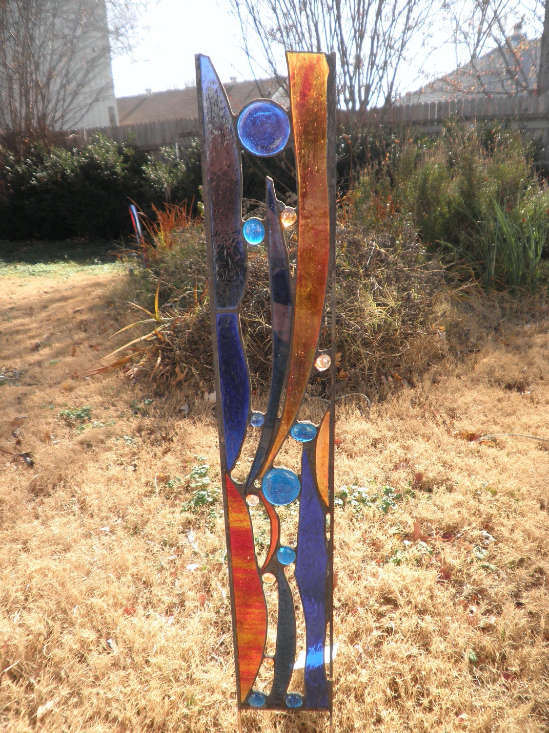 Stained Glass Garden Sculpture Rockport by FeralGlass on Etsy