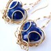 Blue Valentine Earrings - gold filled and lapis lazuli hearts