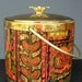 Hollywood Regency Mid Century Serv Master Ice Bucket, pink and coral and gold