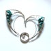 Silver elf ears with turquoise chips