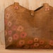 Leather Tote - Poppy Garden pattern in Pink, Turquoise, yellow and antique brown