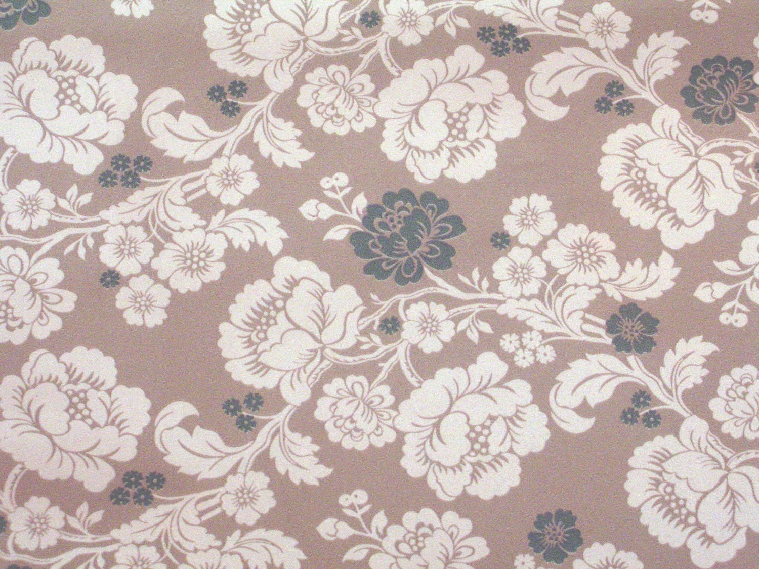 Grey White & Teal Vintage Floral Contact Paper-Victorian