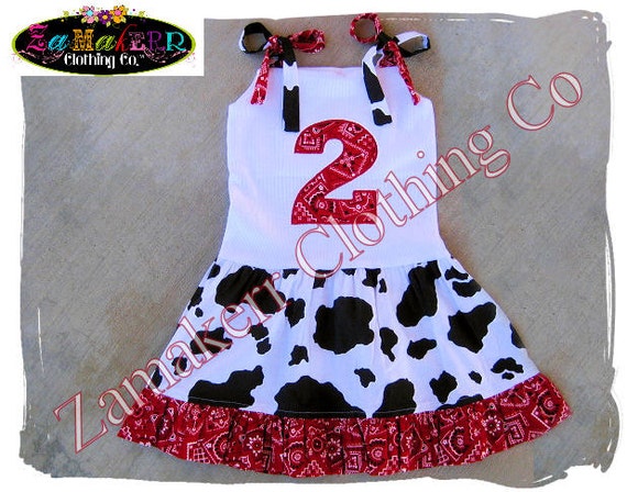 Dress - Custom Boutique Clothing - Girl Birthday Farm Ruffle Dress 3 ...