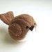 Childrens Brown Bird Stuffed Animal Kids Handmade Plush Toy