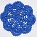 New Handmade Crocheted "Eight Shells" Coaster/Doily in Dark Royal