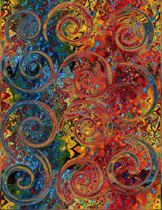Items similar to Textile Artist Made Decor Fabric Panel Abstract