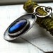 Galactic Funk Necklace Labradorite and Reticulated Sterling Silver
