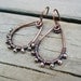 Antiqued Copper and Silver Wire Wrapped Teardrop Beaded Hoops