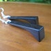 Recycled Piano Key Earrings - Black Wood Earrings - Angle - Long - Ebony - Musical Jewelry - Woodworking - Jet Black - Silver
