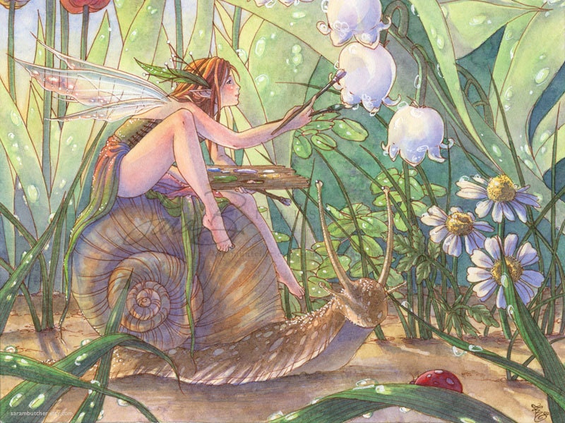 Fairy Art Print Artist Garden Fairy Painting by sarambutcher