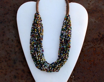 Kuchi Seed Bead Necklace, Multi-Color