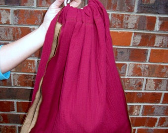 Baby Midwifery Sling - Double layer Cranberry and Tan