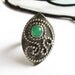 Arabesque Paisley Ring - Green Gemstone Chrysoprase Ring - Sterling Silver Jewelry - Size 9 Exotic Statement Ring
