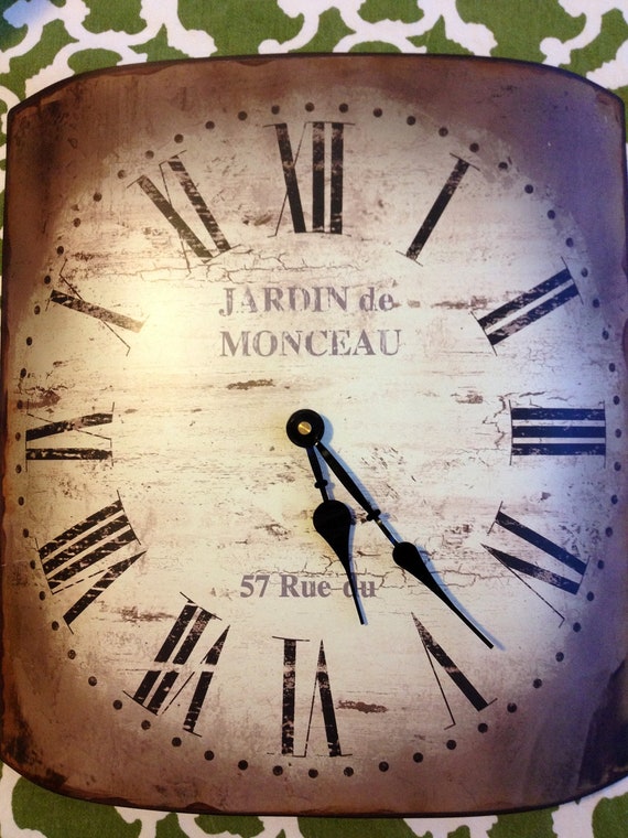 Vintage French Metal Wall Clock Shabby Chic Cottage By Sweettweets   Il 570xN.379161726 Jk6t 