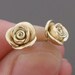 Solid Gold Roses - SAMPLE SALE - Individually Handsculpted, Cast Earstuds in Solid 14K Yellow Gold