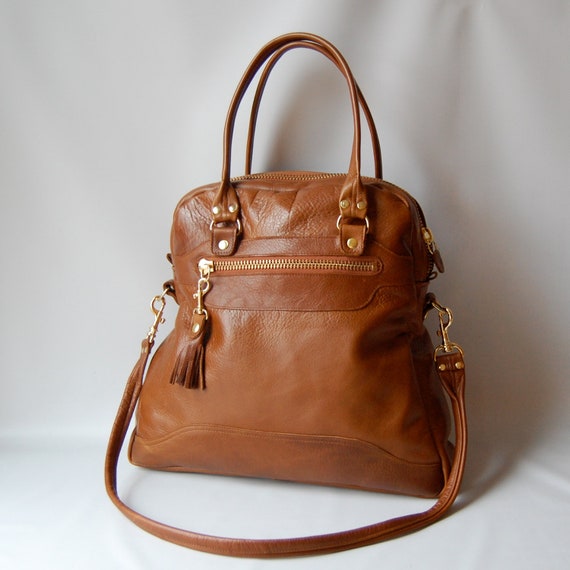 Malaga leather Bag in whiskey