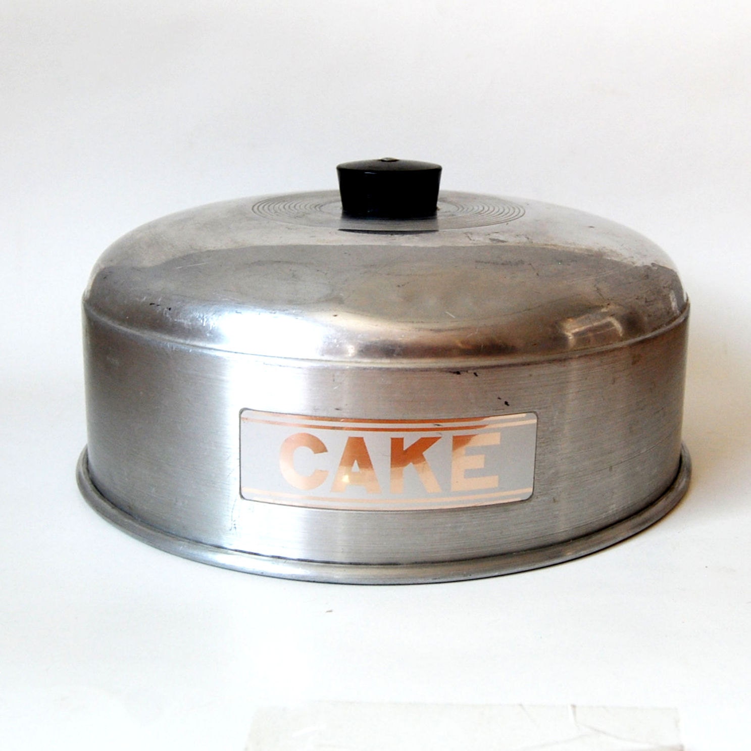 vintage CAKE cover / 1960s stainless steal cake pan