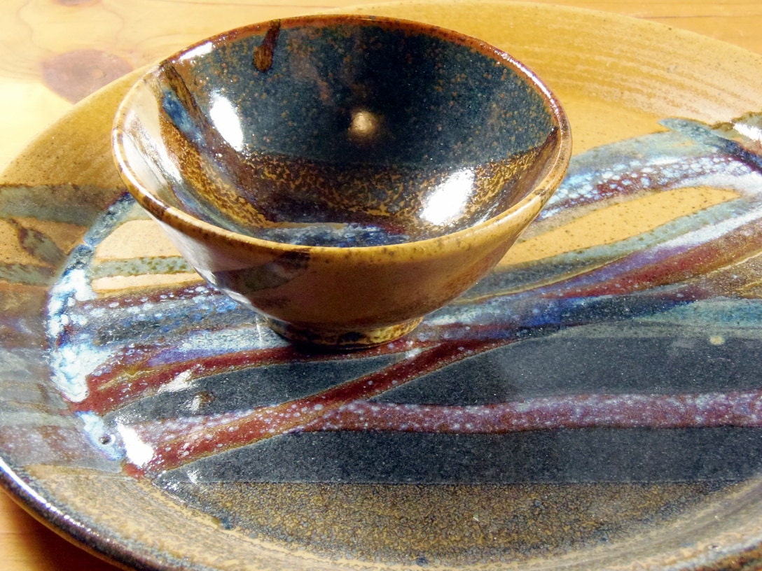 Pottery Chip and Dip Platter