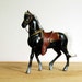 Vintage Horse Figurine Painted Metal Black Beauty Japan Collectibles