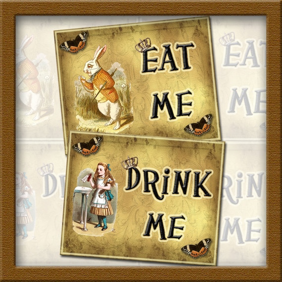 Alice In Wonderland Drink Me and Eat Me 5x4