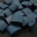 Vintage porcelain beads, blue oval cylinder Japanese 10 mm x 7 mm ceramic, 25 pcs