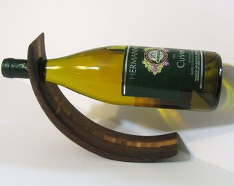 Amazing Balancing Wine Bottle Holder Made Of Two Woods