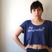 Loose Crop Top Italian Quote. "La Dolce Vita" in Blue/One Size