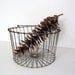 Primitive Wire Harvest Basket with Handle Farm House Chic Home Decor