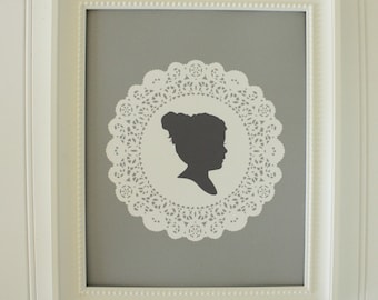 Custom Silhouette Print - Doily Design