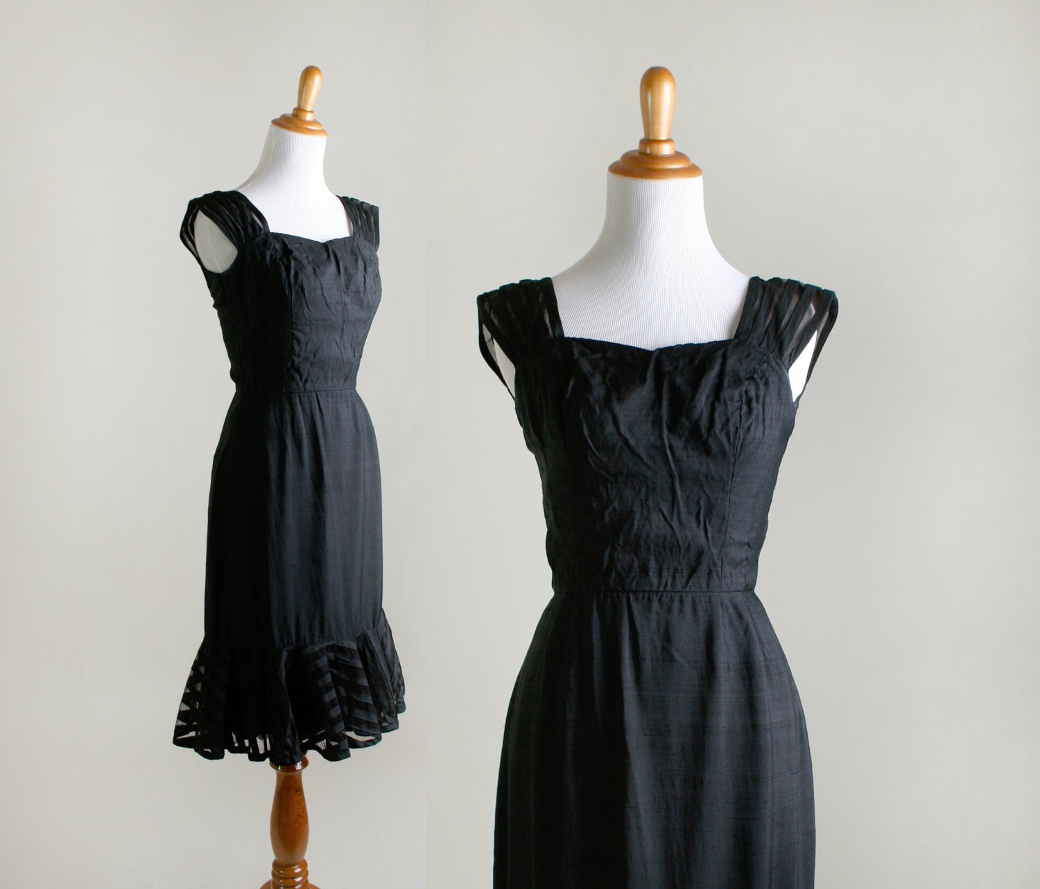 Vintage 1960s Dress Little Black Dress by Mignon Sheer