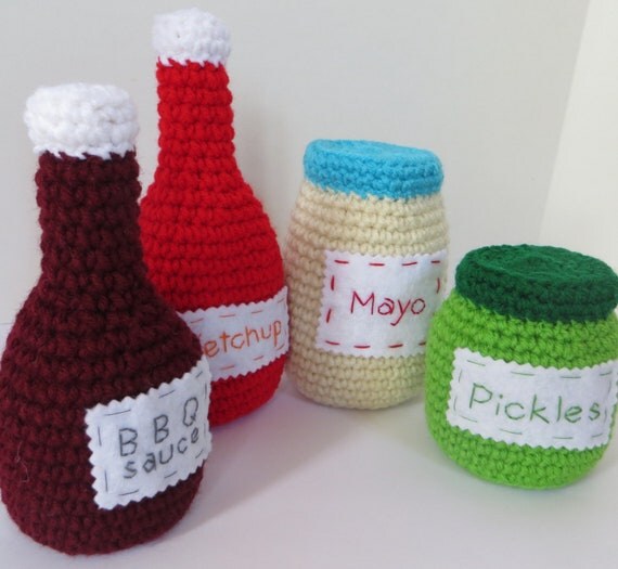 Play Food Crochet Pattern - Boxes, Bottles, Cans, Cartons & Jars