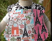 Paris Patchwork Vintage Chenille Infant Size Feeding Bib