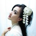 Kanzashi Hair Flowers - Antique White Falls