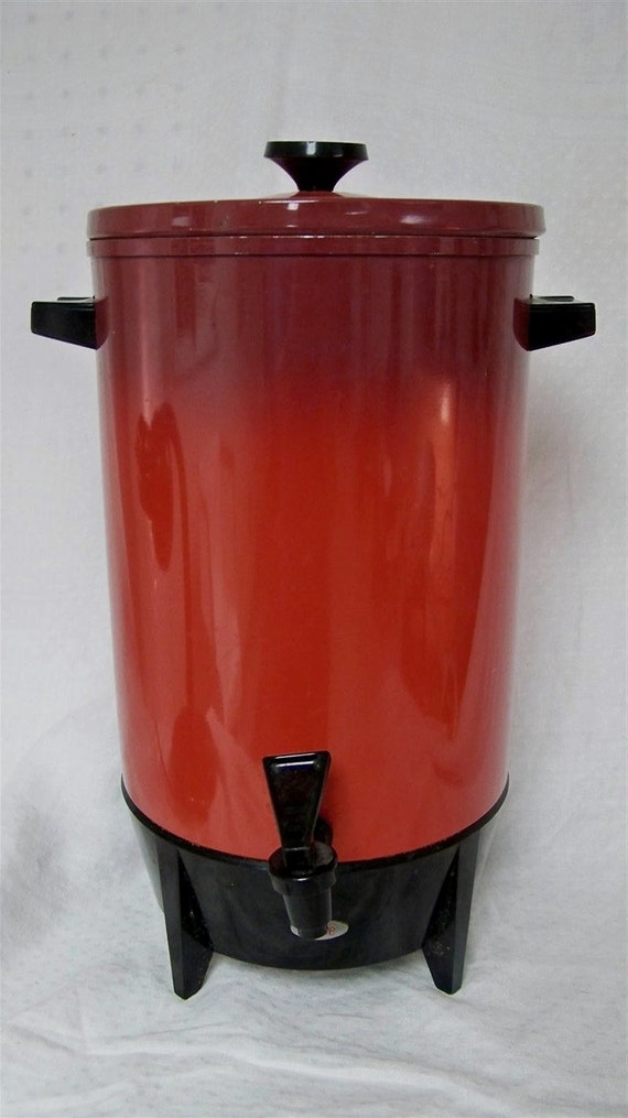 Red 30 Cup Coffee Maker Electric Party Percolator Vintage
