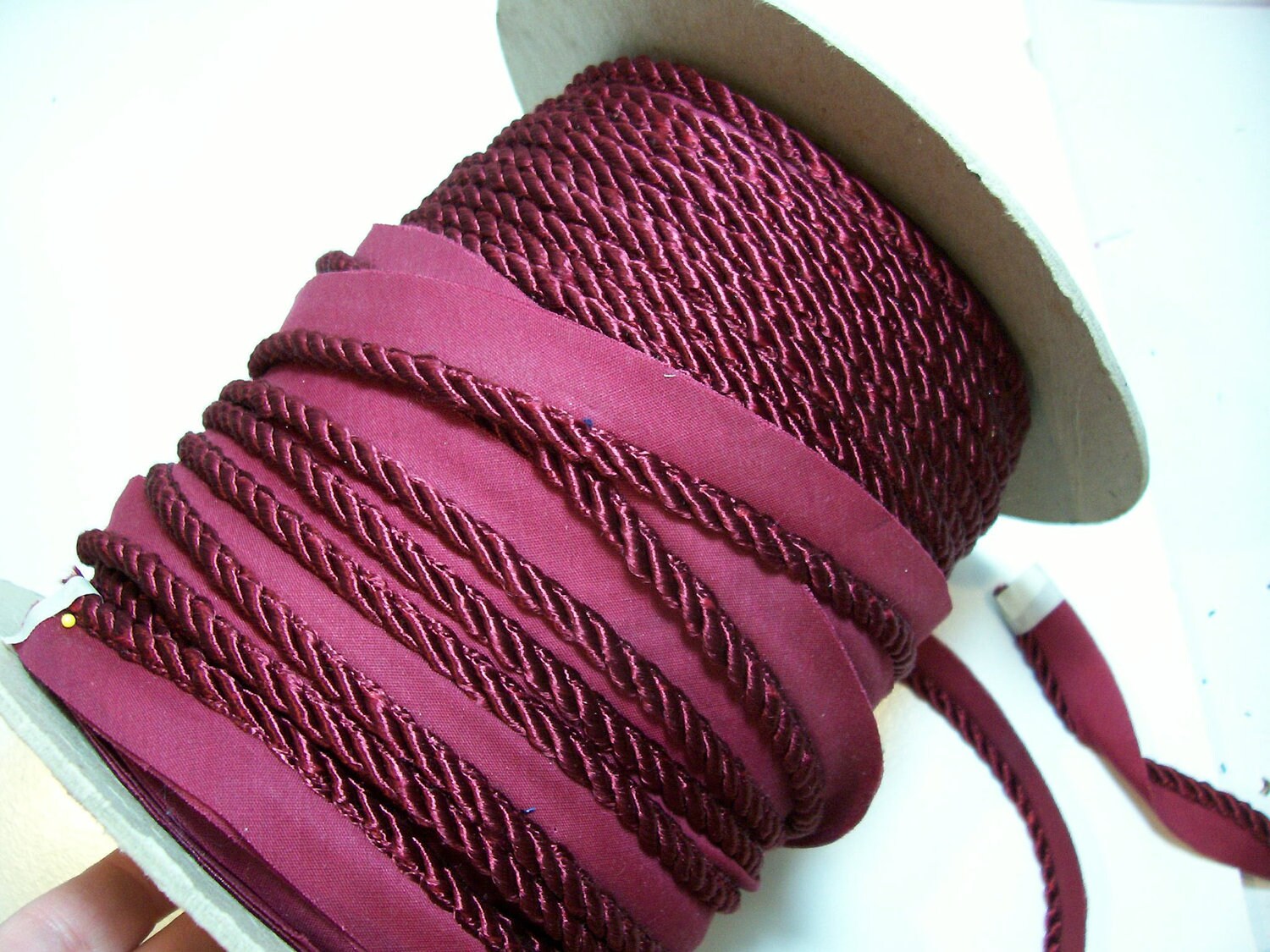Red Cord Ruby Red Braided Lip Cord Trim 3/4 inch wide x 3