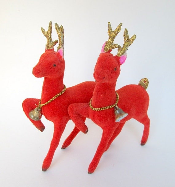 red reindeer figurines