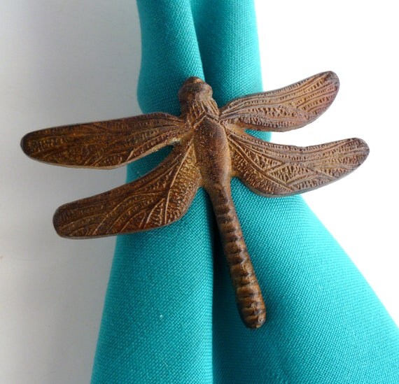 Napkin Rings Dragonfly Bronze Pair