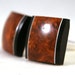 Wooden Cufflinks: Highly Figured Asian Amboyna Burl with Gabon Ebony Accents (CL-463)