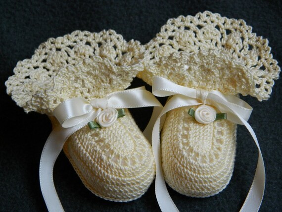 cream lace booties