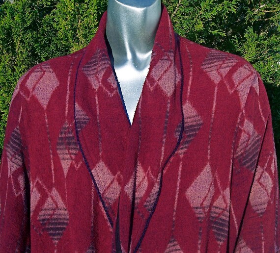 Vintage BEACON Blanket ROBE Art Deco BURGUNDY by dyenah on Etsy